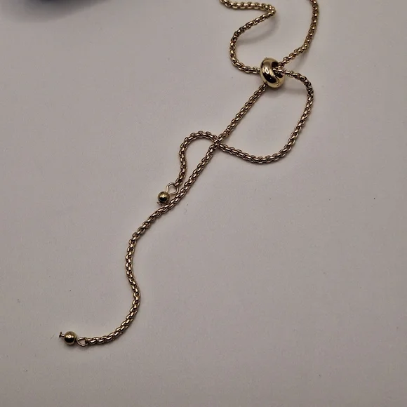 Gold Slider Necklace | Pearl Drop Pendant Necklace | Minimal Elegant Jewelry - Picture 7 of 8